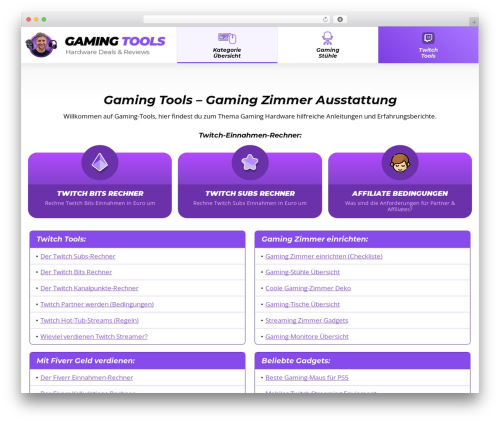 WordPress theme GeneratePress - gaming-tools.de