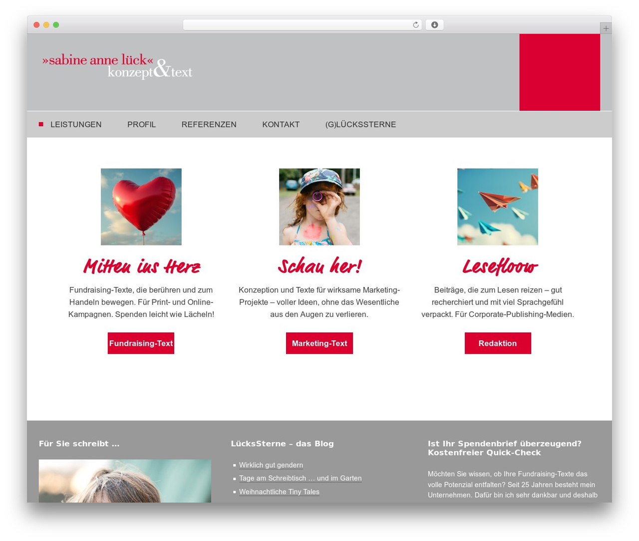 WordPress theme Lueck - sabineannelueck.de