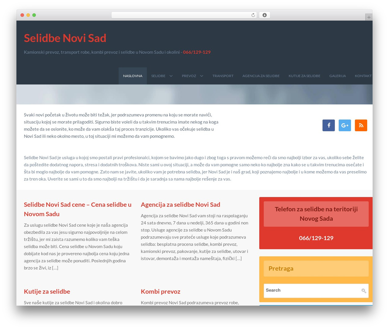 WordPress theme Vermilion - selidbenovisad.com