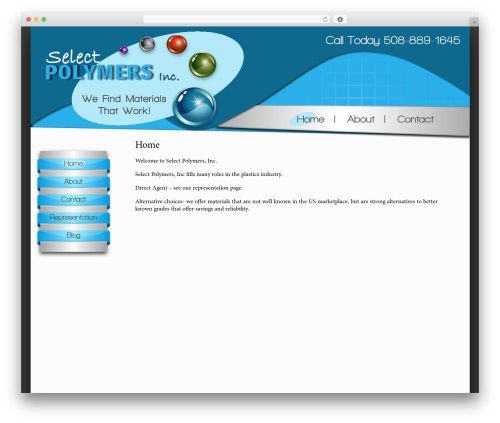 Best WordPress theme Select Polymers - selectpolymers.com