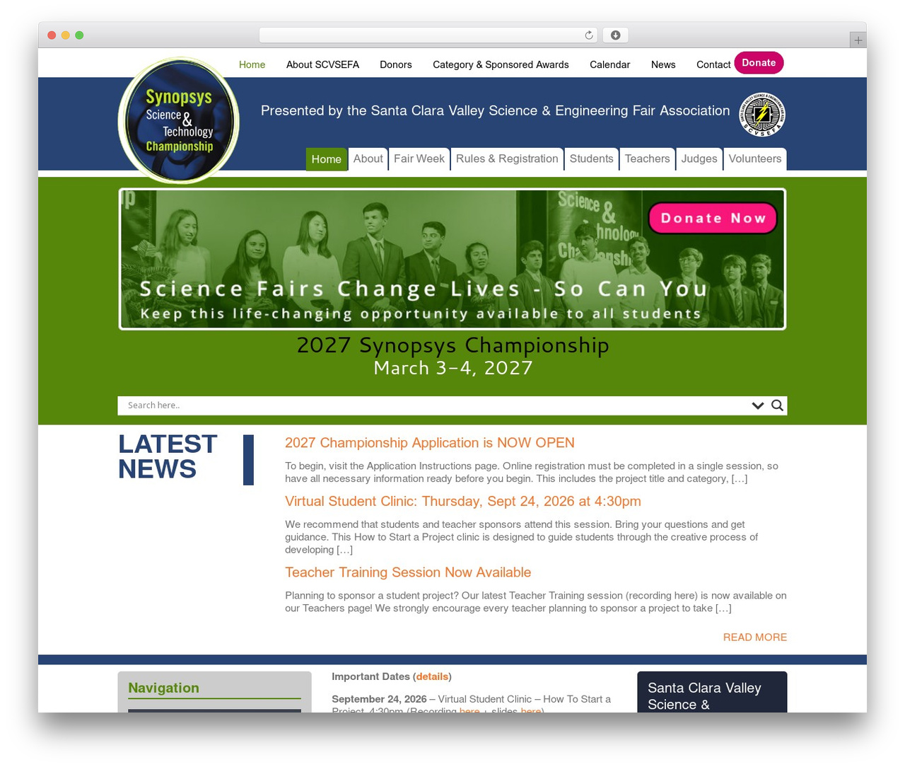 Education Child Theme WordPress theme - science-fair.org