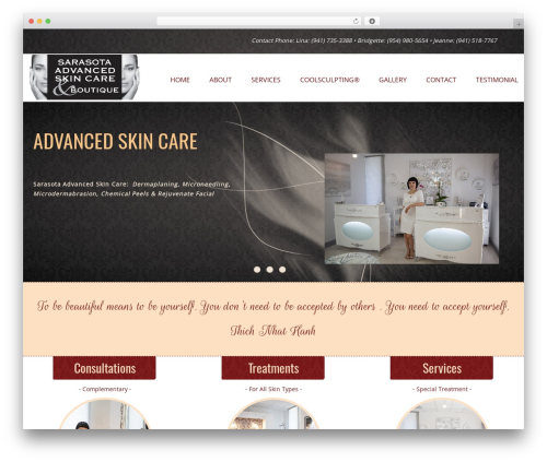 Lotus top WordPress theme - sarasotaadvancedskincare.com