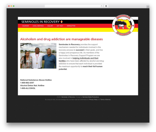 Peano WordPress website theme - seminolesinrecovery.com