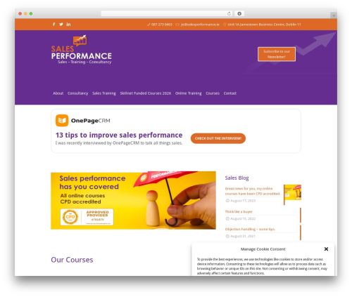 Sales Performance WordPress website theme - salesperformance.ie
