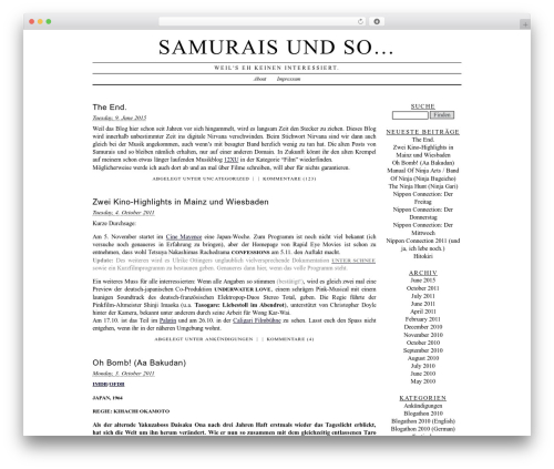 WordPress theme veryplaintxt - samuraisundso.de