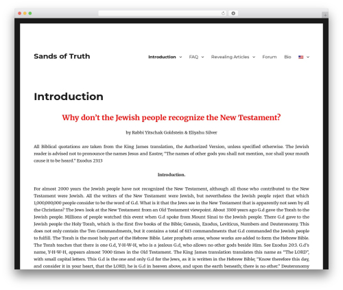 WordPress website theme 2016 Child - sandsoftruth.com