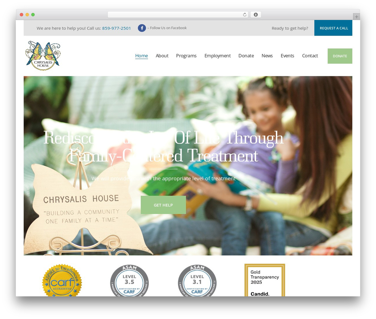 WordPress website theme Pinevale - chrysalishouse.org