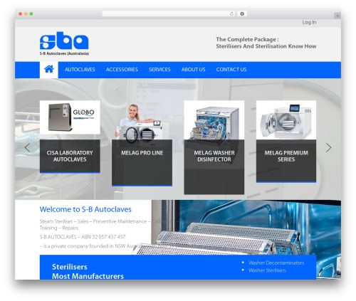 WordPress website theme SBA - sbautoclaves.com.au