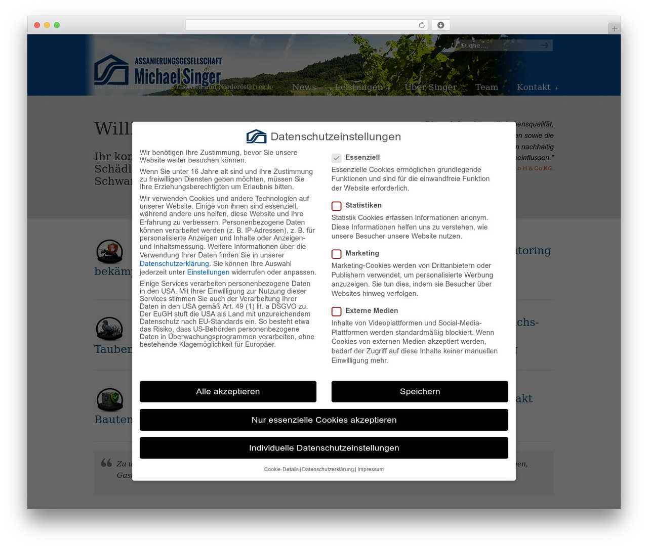 WordPress website theme U-Design - schaedlingsbekaempfung.at