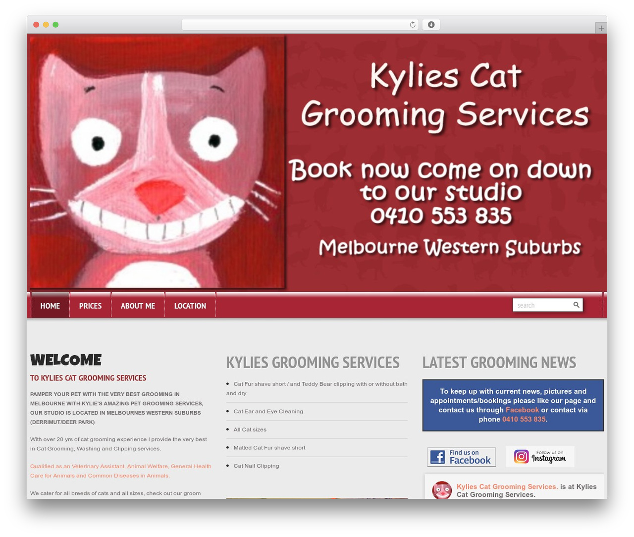 cherry theme WordPress - kyliescatgroomingservices.com.au