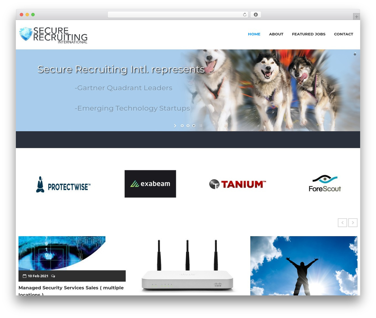 Flatco WordPress theme design - securerecruiting.com