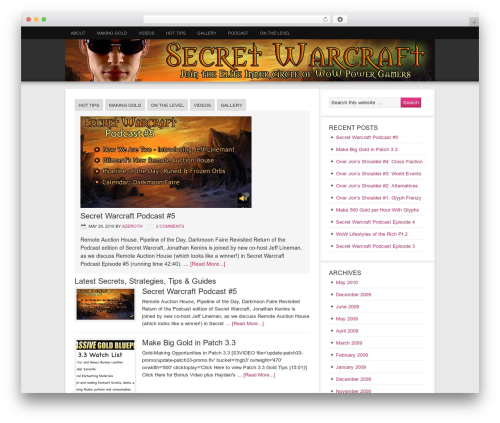 Genesis WordPress gaming theme - secretwarcraft.com