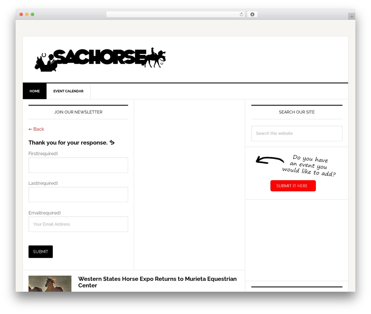 Genesis WordPress theme - sachorse.com