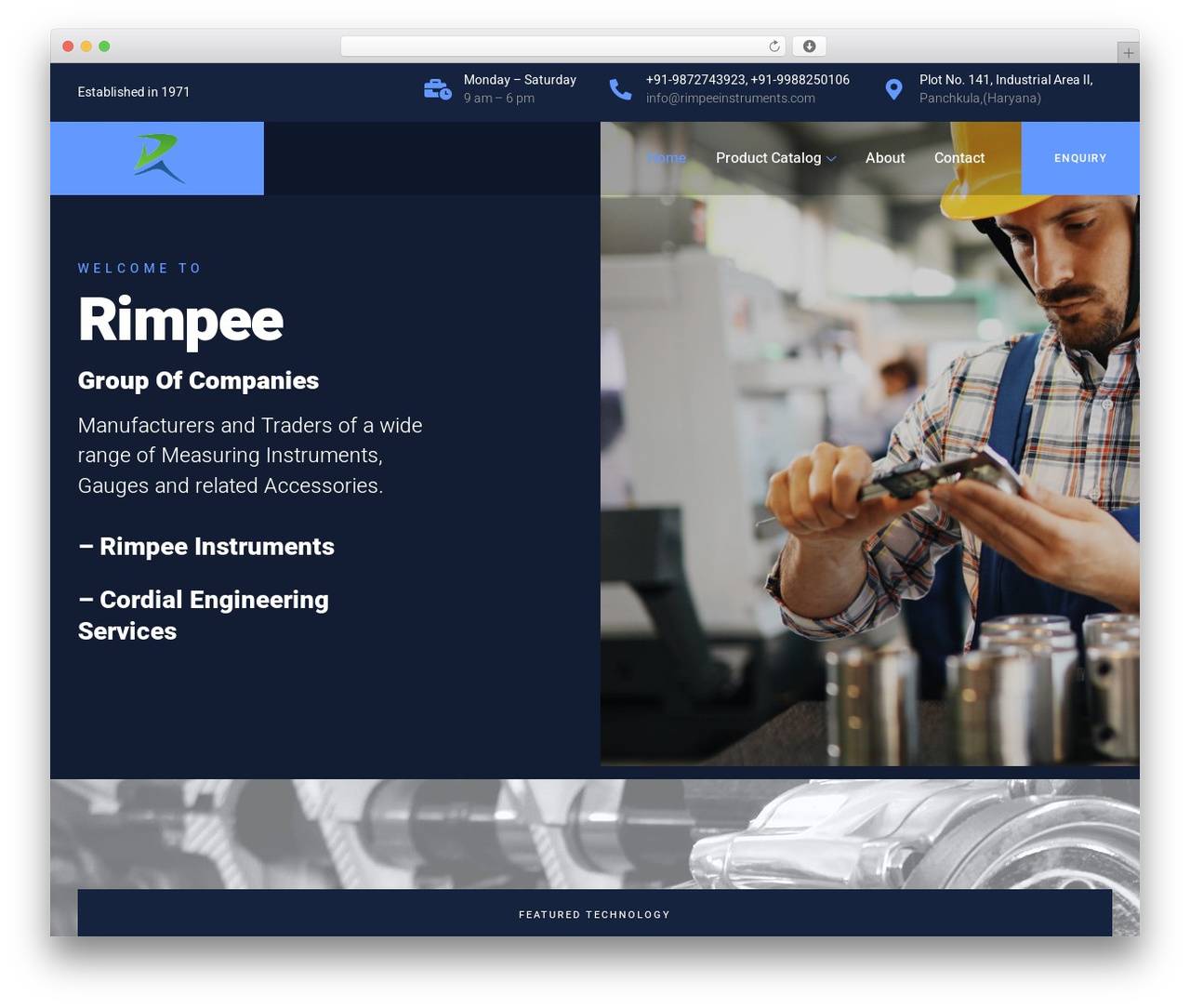 Grade WordPress theme - rimpeeinstruments.com