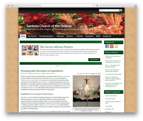 Graphene free WordPress theme - santeriachurch.org