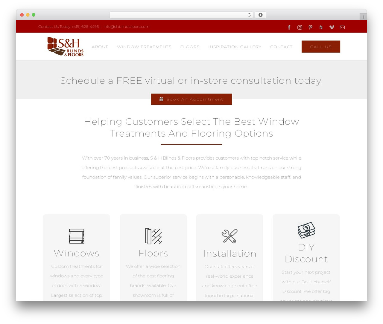 WordPress theme Avada - shblindsfloors.com