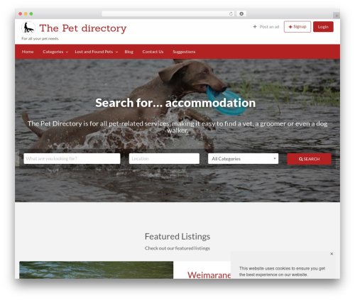 WordPress theme ClassiPress - thepetdirectory.co.za