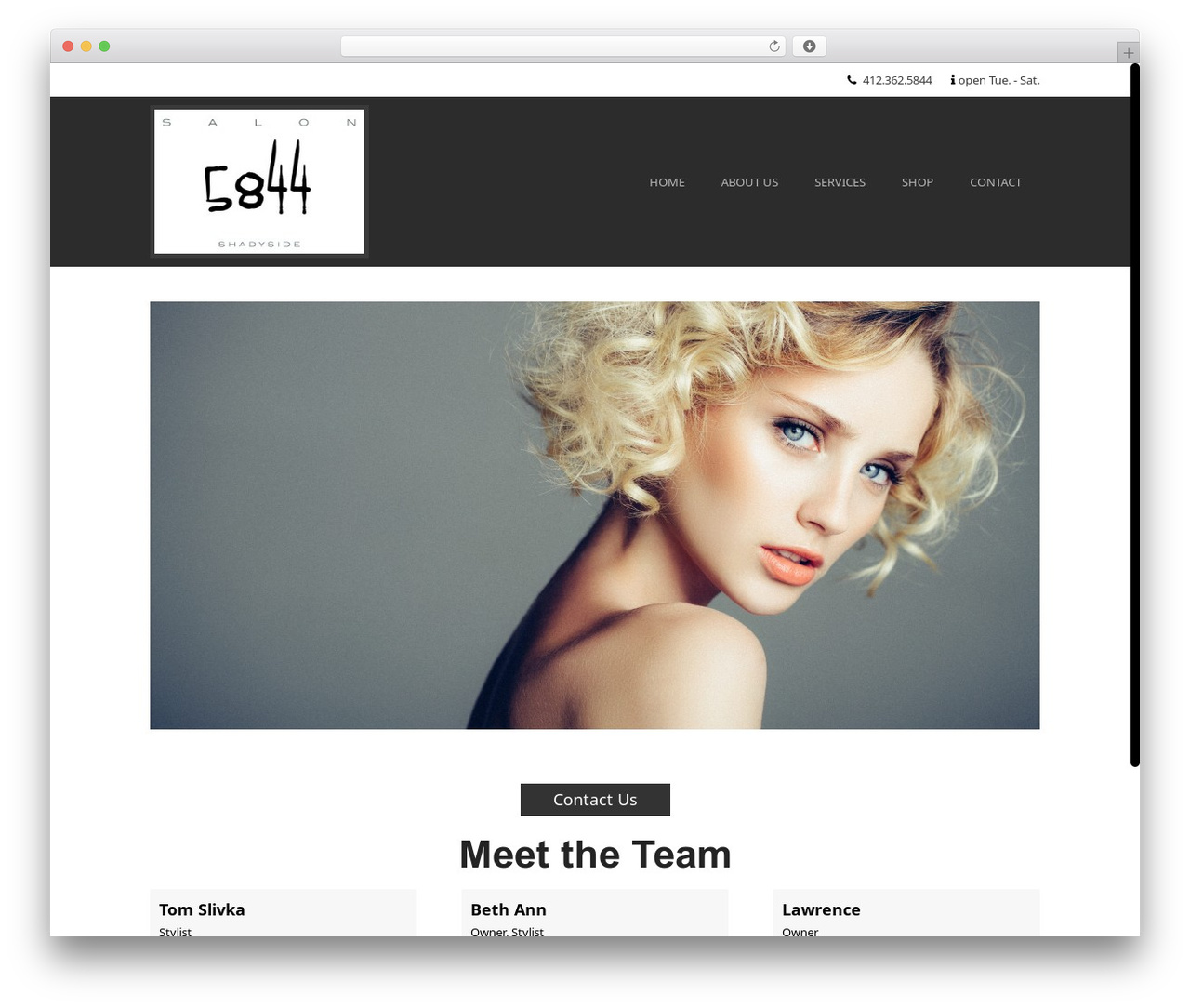 Cut WordPress theme - salon5844.com