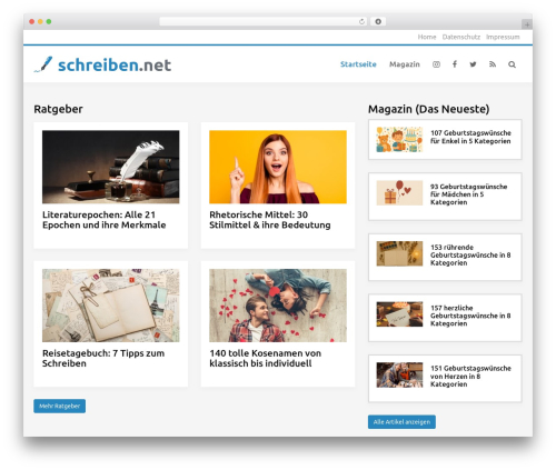 lesen.net top WordPress theme - schreiben.net