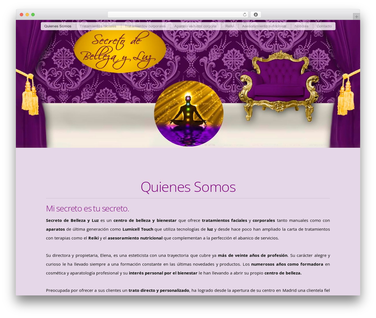 Theme WordPress Profile - secretodebellezayluz.es