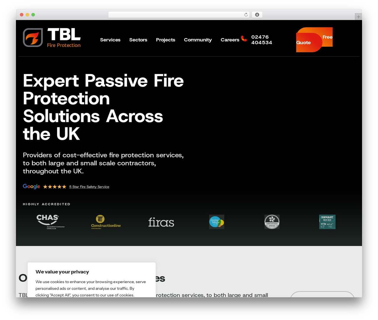 WordPress theme Chade Child Theme - tblfireprotection.com