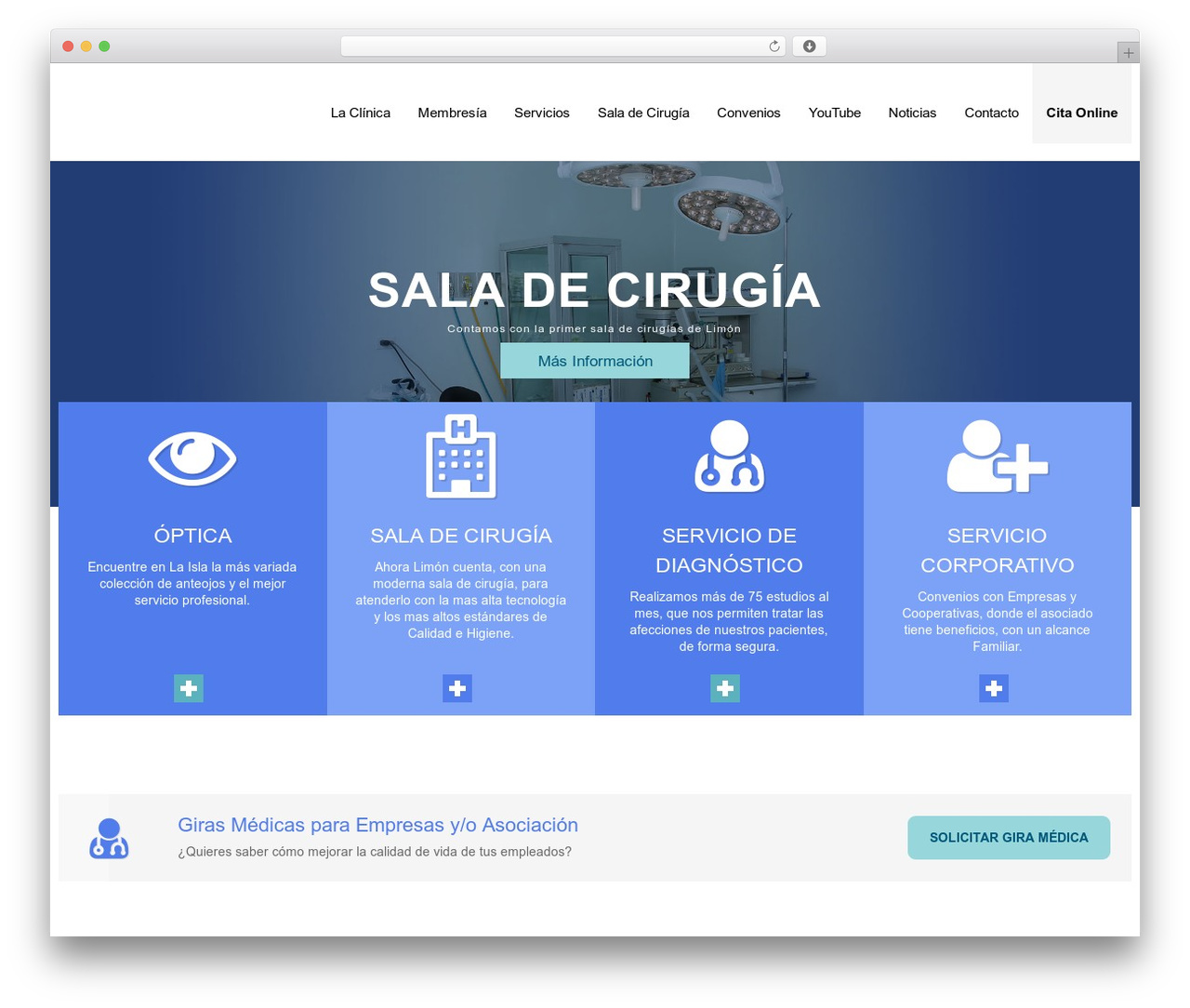 Clinico WordPress theme - santateresacr.com