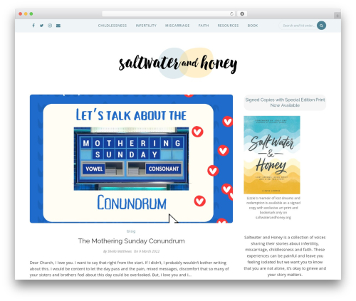 Eowyn best WordPress theme - saltwaterandhoney.org