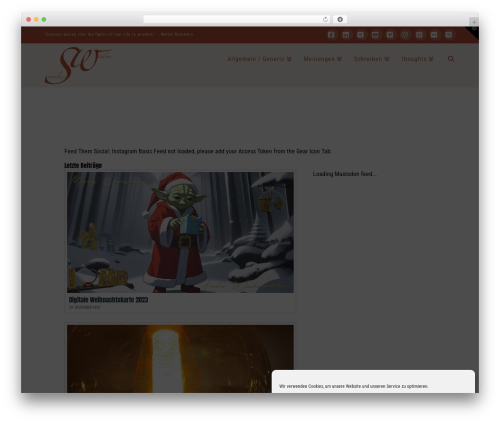 Include mastodon feed WordPress plugin - senselesswisdom.net