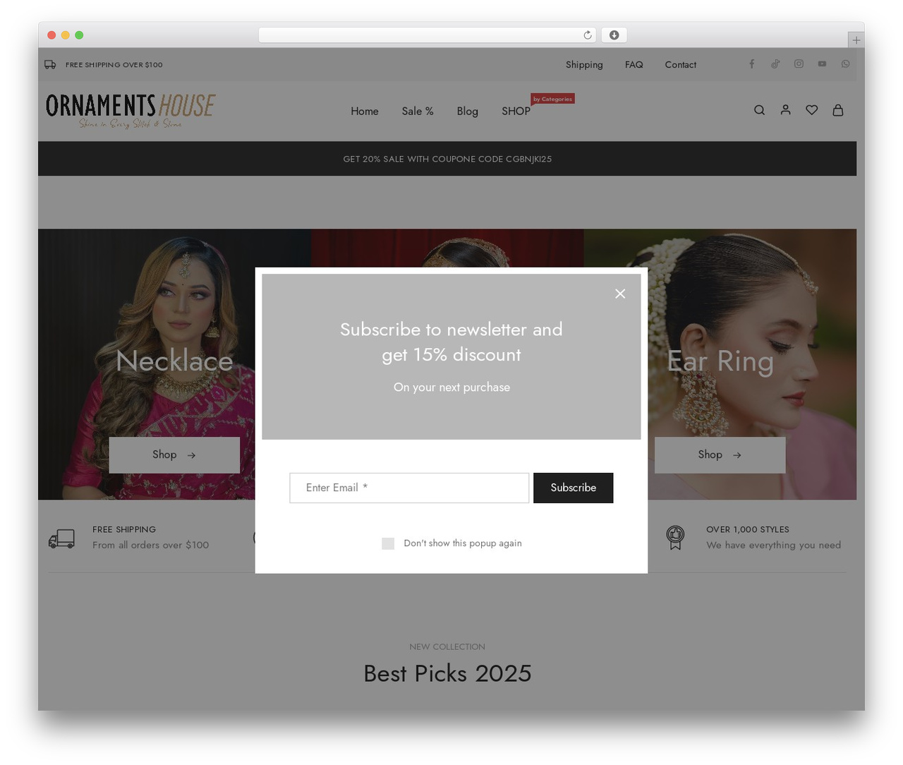 Razzi WordPress ecommerce theme - ornamentshouse.com