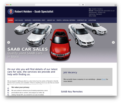 Redline Progression WordPress theme - saab-specialist.co.uk