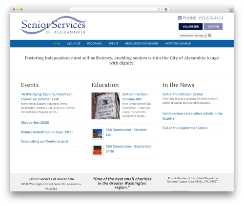 WordPress theme SSA - seniorservicesalex.org