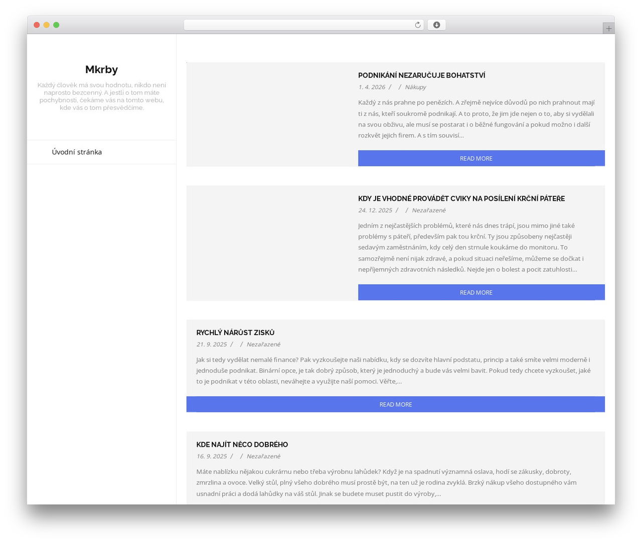 WP theme Drift - mkrby.cz