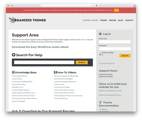 2014 Support best WordPress theme - support.organizedthemes.com