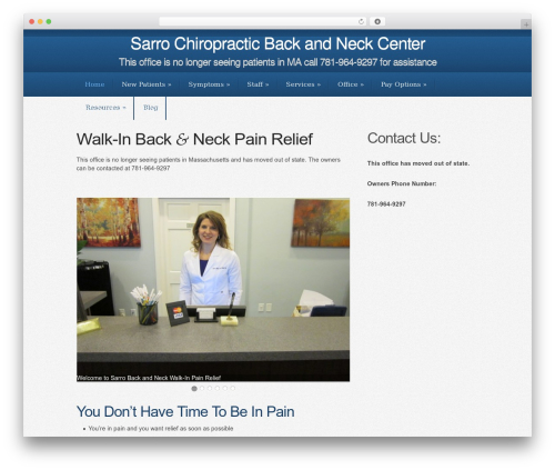 Element WordPress theme design - sarrobackandneck.com