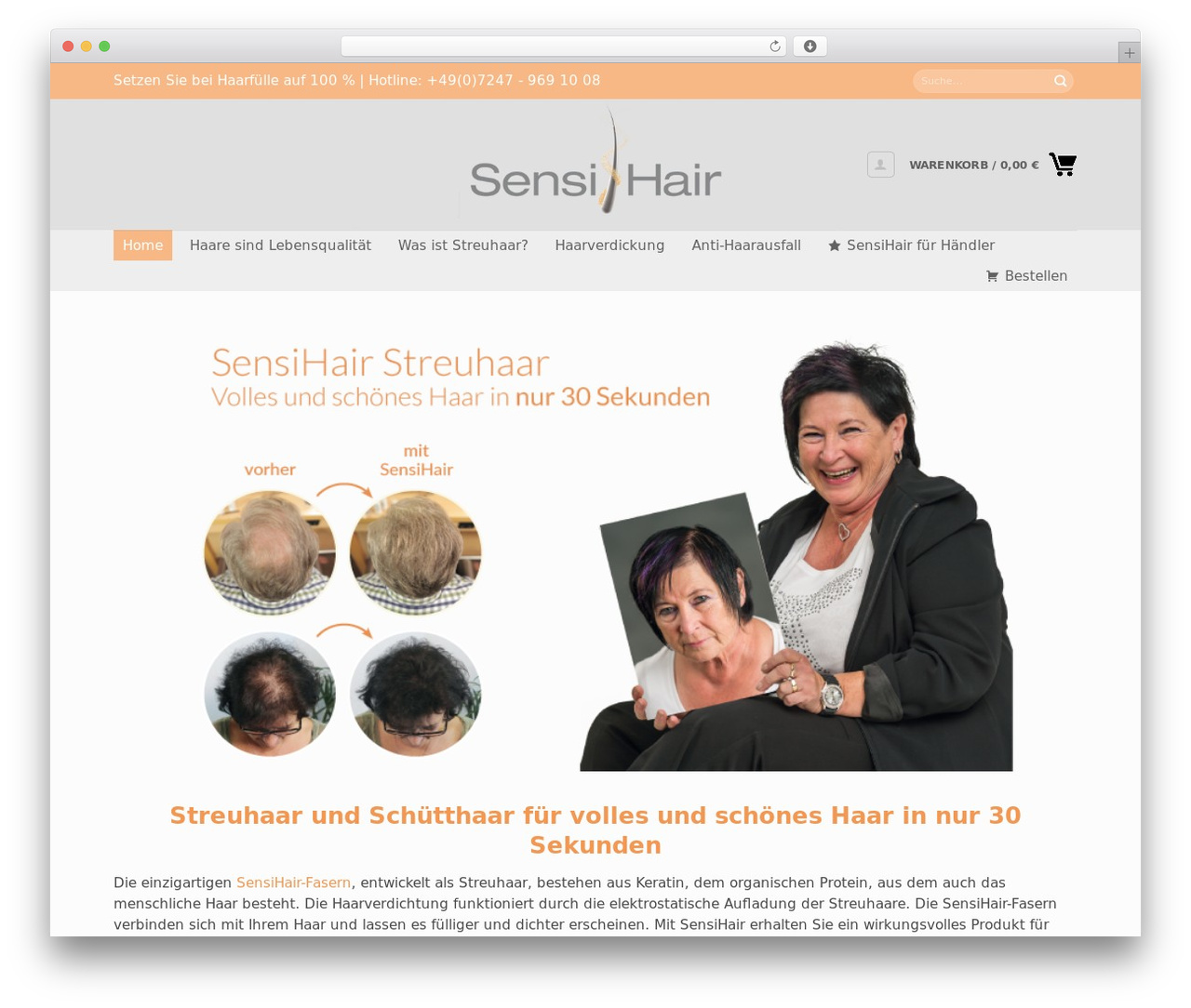 Flatsome WordPress theme - sensihair.de