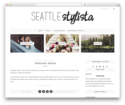 Glamour WordPress theme - seattlestylista.com