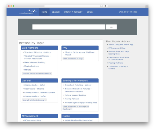MiClub Support WordPress theme - support.miclub.com.au