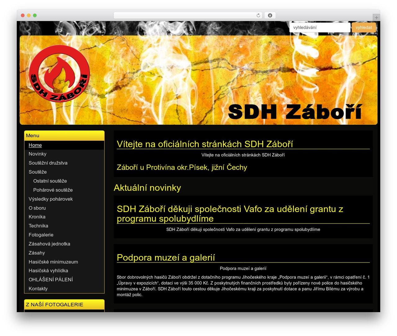 Theme WordPress Firefighters - sdhzabori.cz