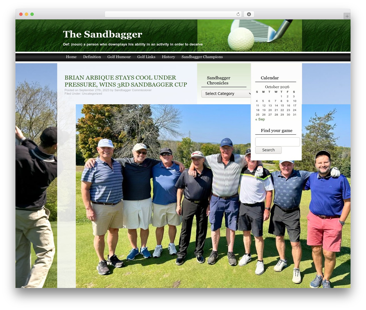 THATgolf Theme WordPress theme - sandbaggergolf.ca