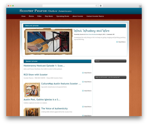 Wooden WordPress theme - scooterpearce.com