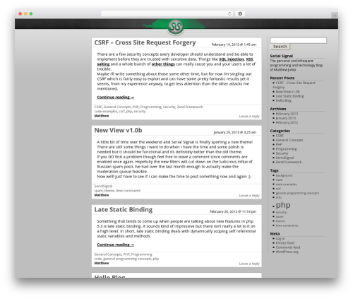 WordPress theme SS - serialsignal.com
