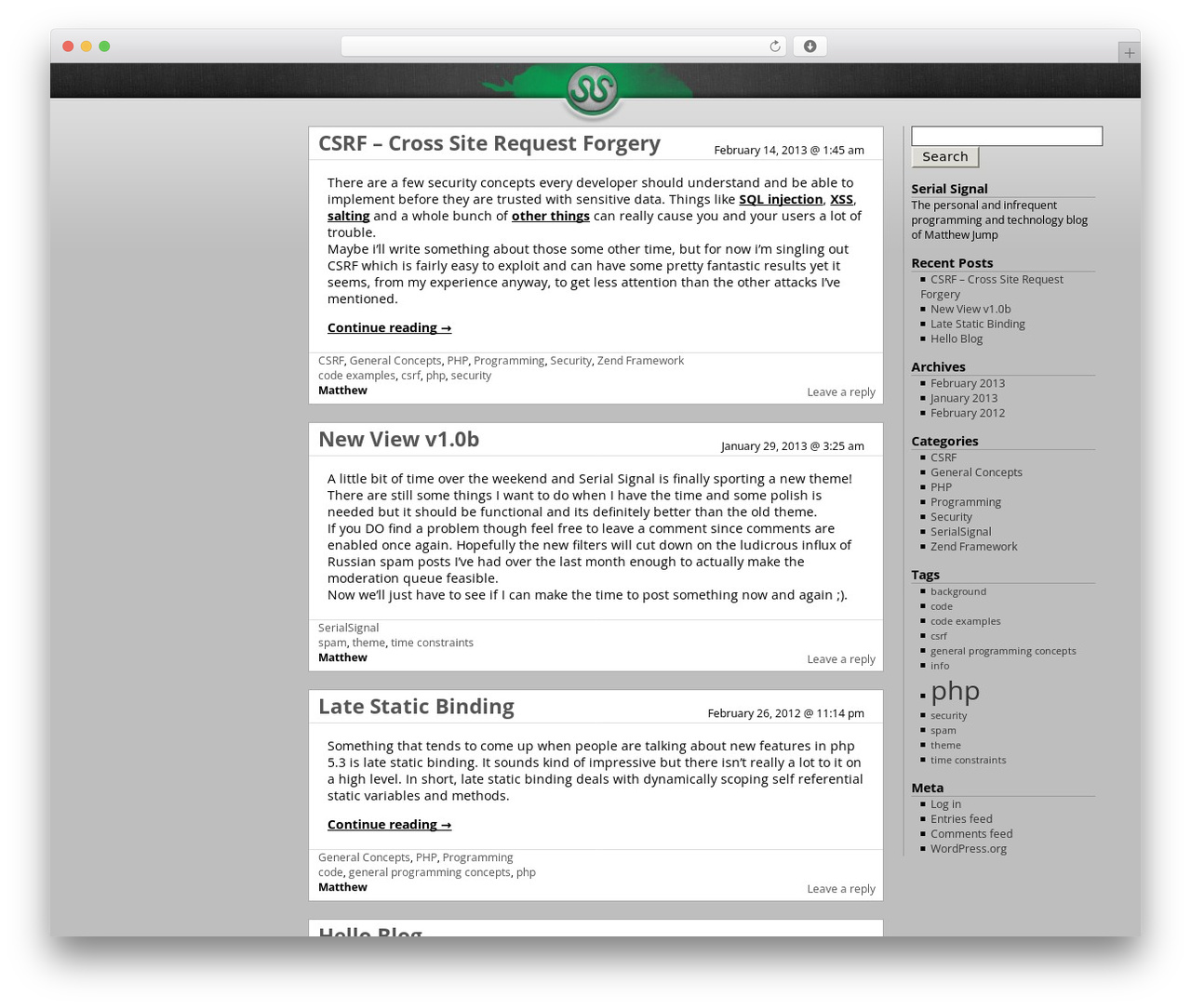 WordPress theme SS - serialsignal.com WordPress theme SS - serialsignal.com