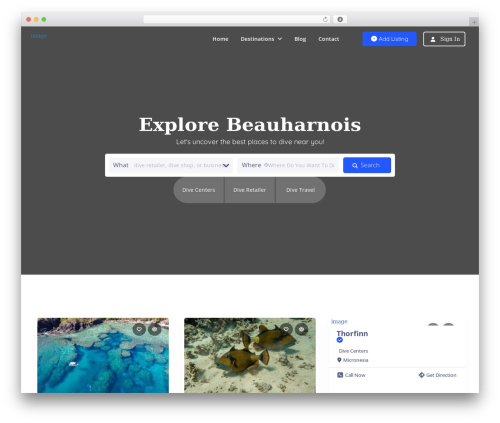 WordPress theme Listingpro - scubadiving.earth
