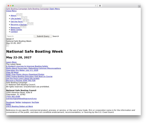 WordPress theme Safe Boating Campaign - safeboatingcampaign.com