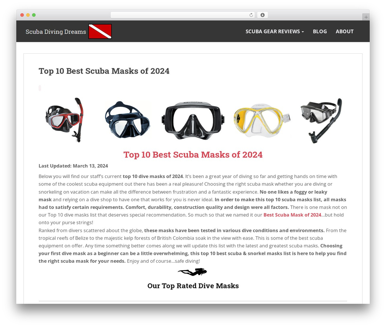 WordPress theme Sparkling - scubadivingdreams.com