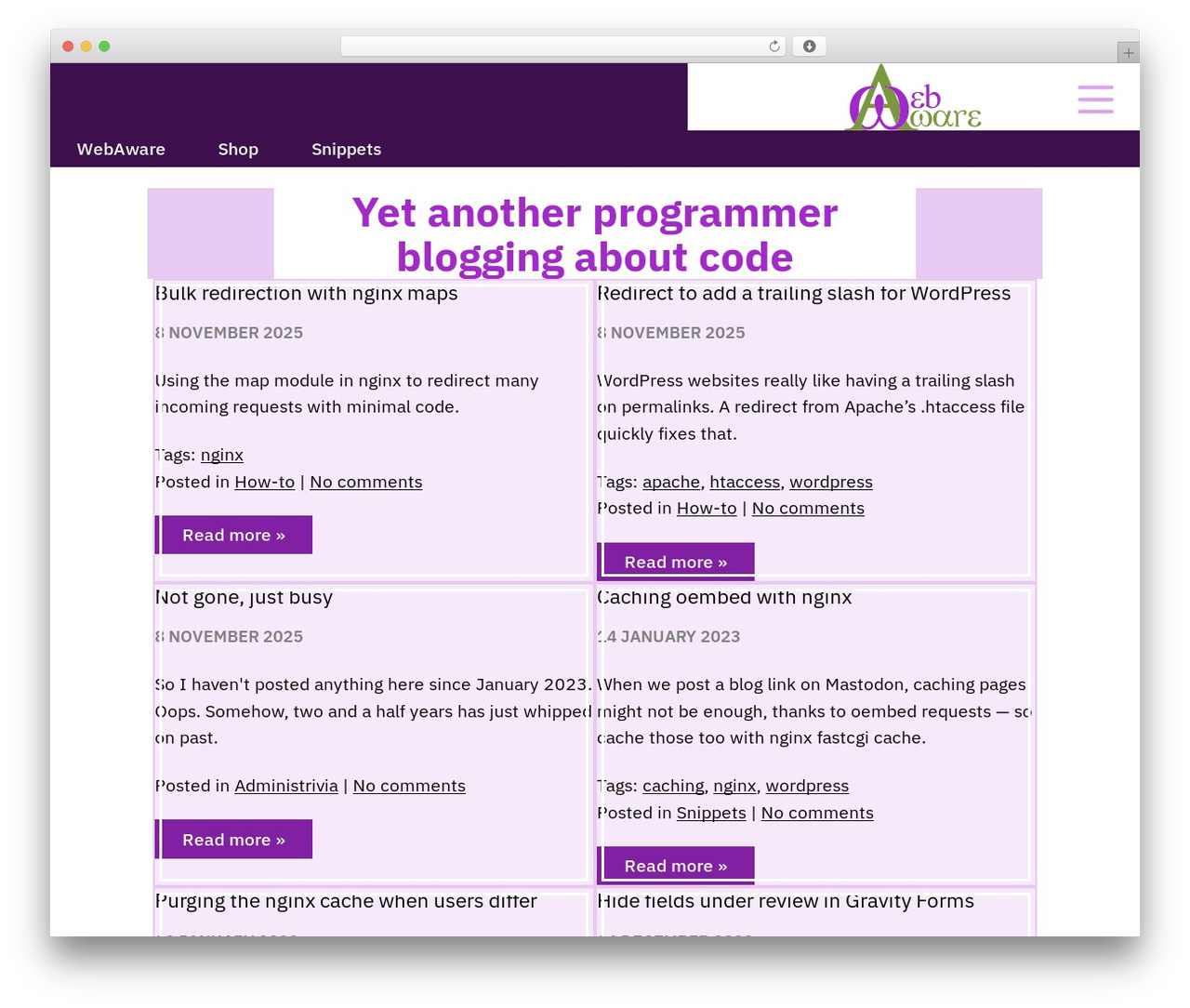 WordPress theme WebAware - snippets.webaware.com.au