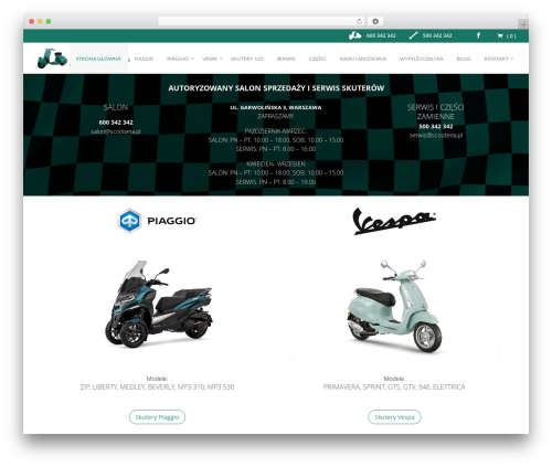 WordPress website theme Divi - scooteria.pl