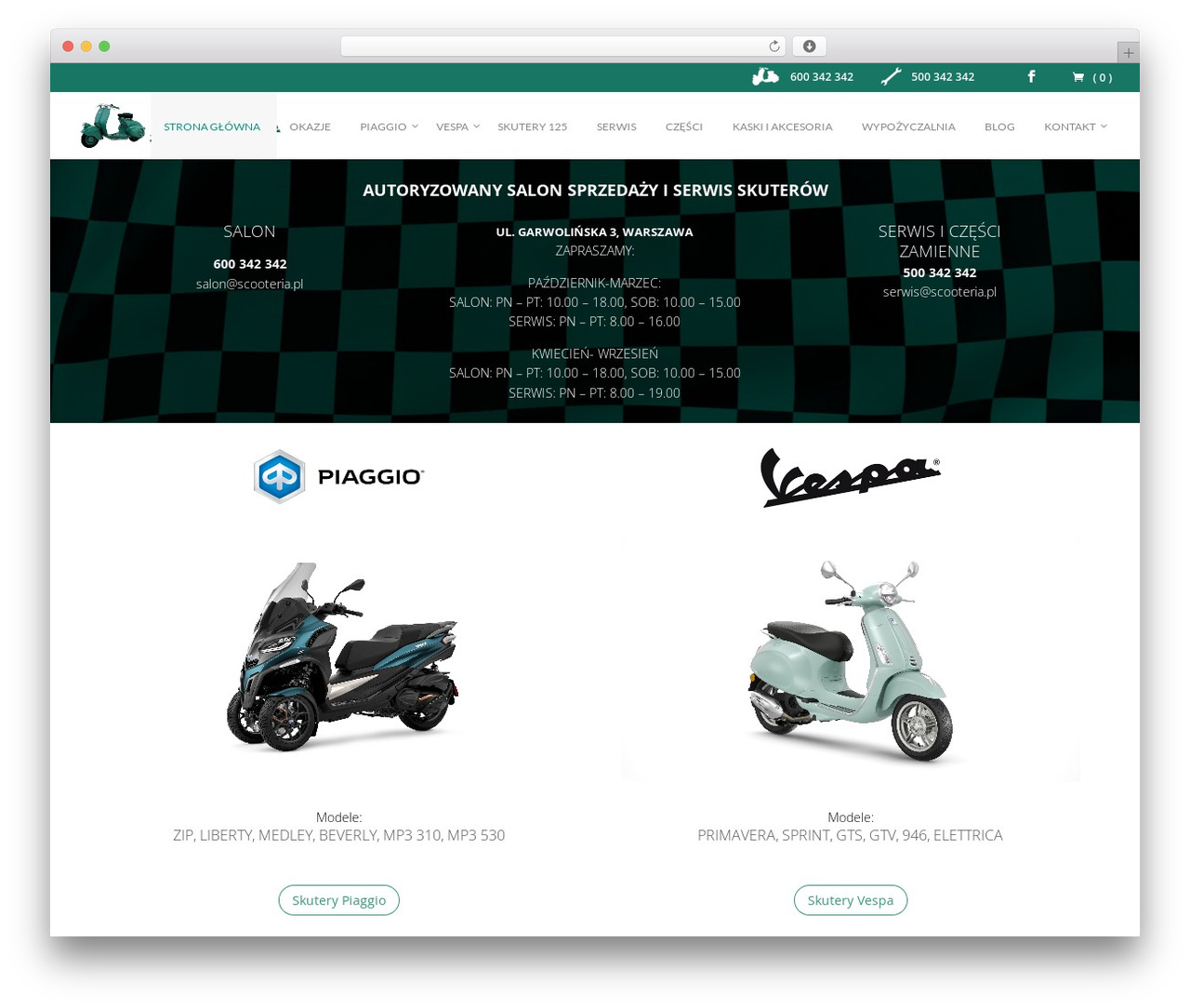 WordPress website theme Divi - scooteria.pl