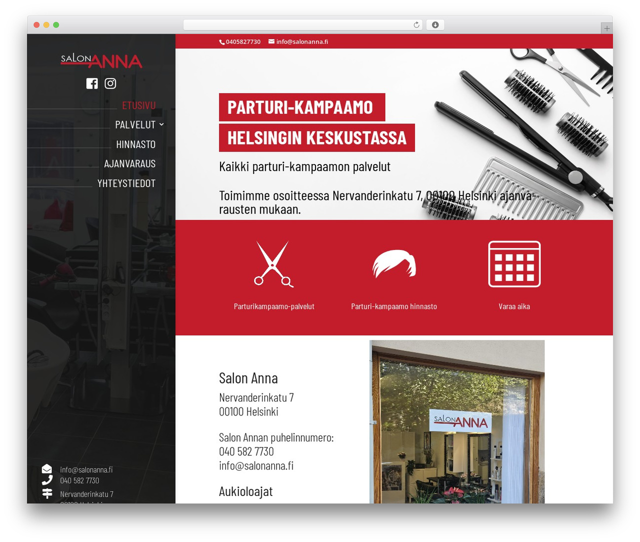 WP theme Divi - salonanna.fi