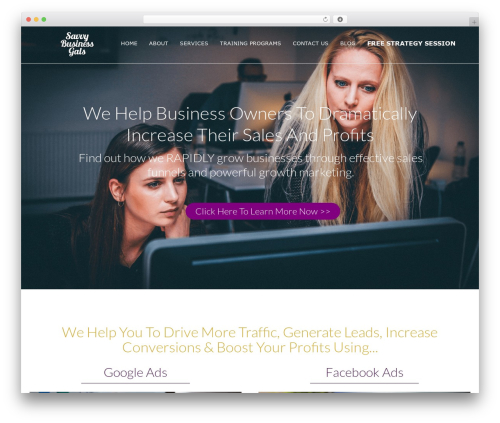 Bebolanding WordPress theme - savvybusinessgals.com